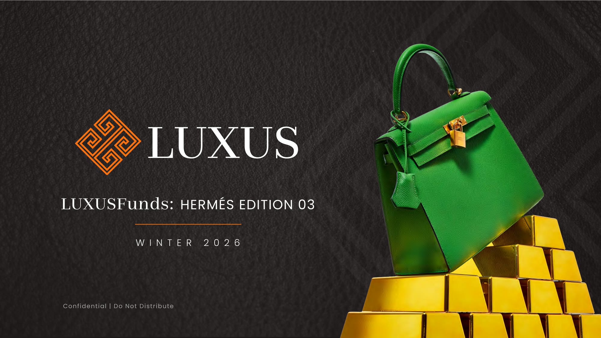 The cover of the Hermès Edition 03 deck: a green Birkin on gold bars