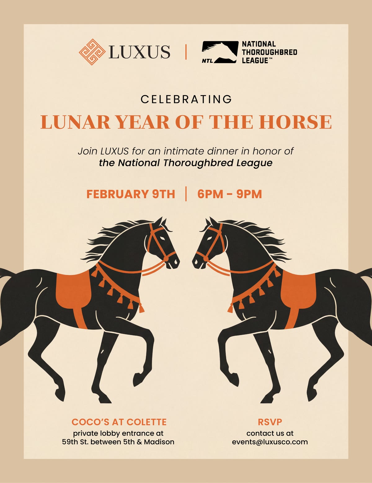 The invitation: Luxus celebrates the Lunar Year of the Horse with the National Thoroughbred League