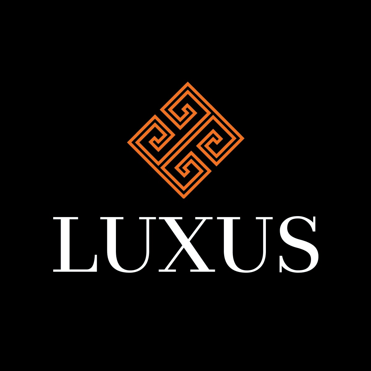The Luxus logo on black, the brand before