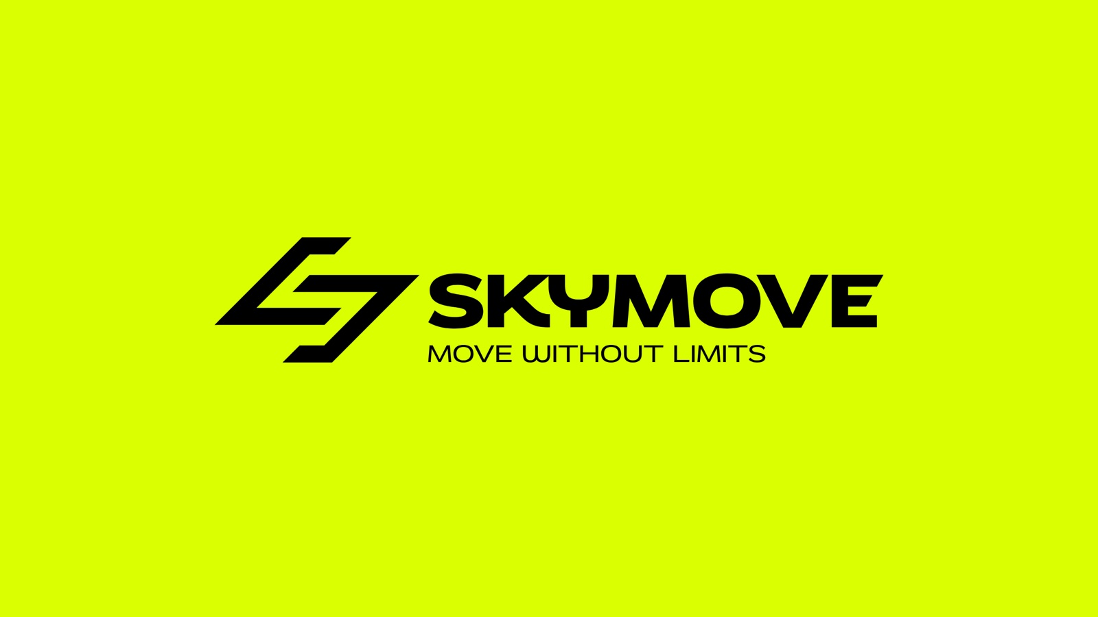 The SkyMove logo in black on lime