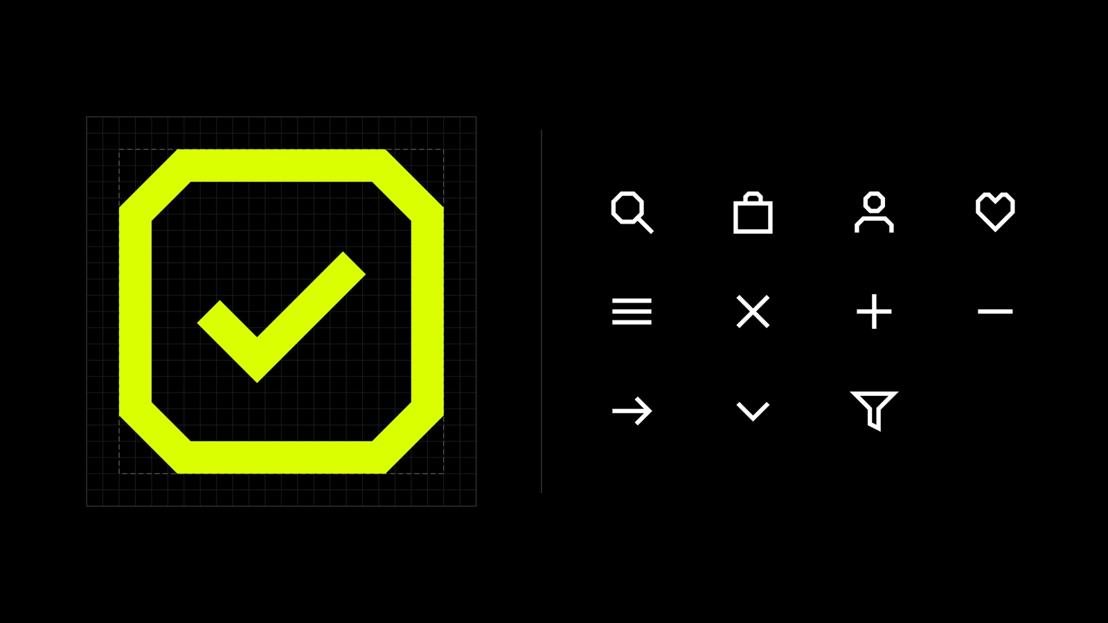 An icon on its 48-pixel grid beside the interface icons