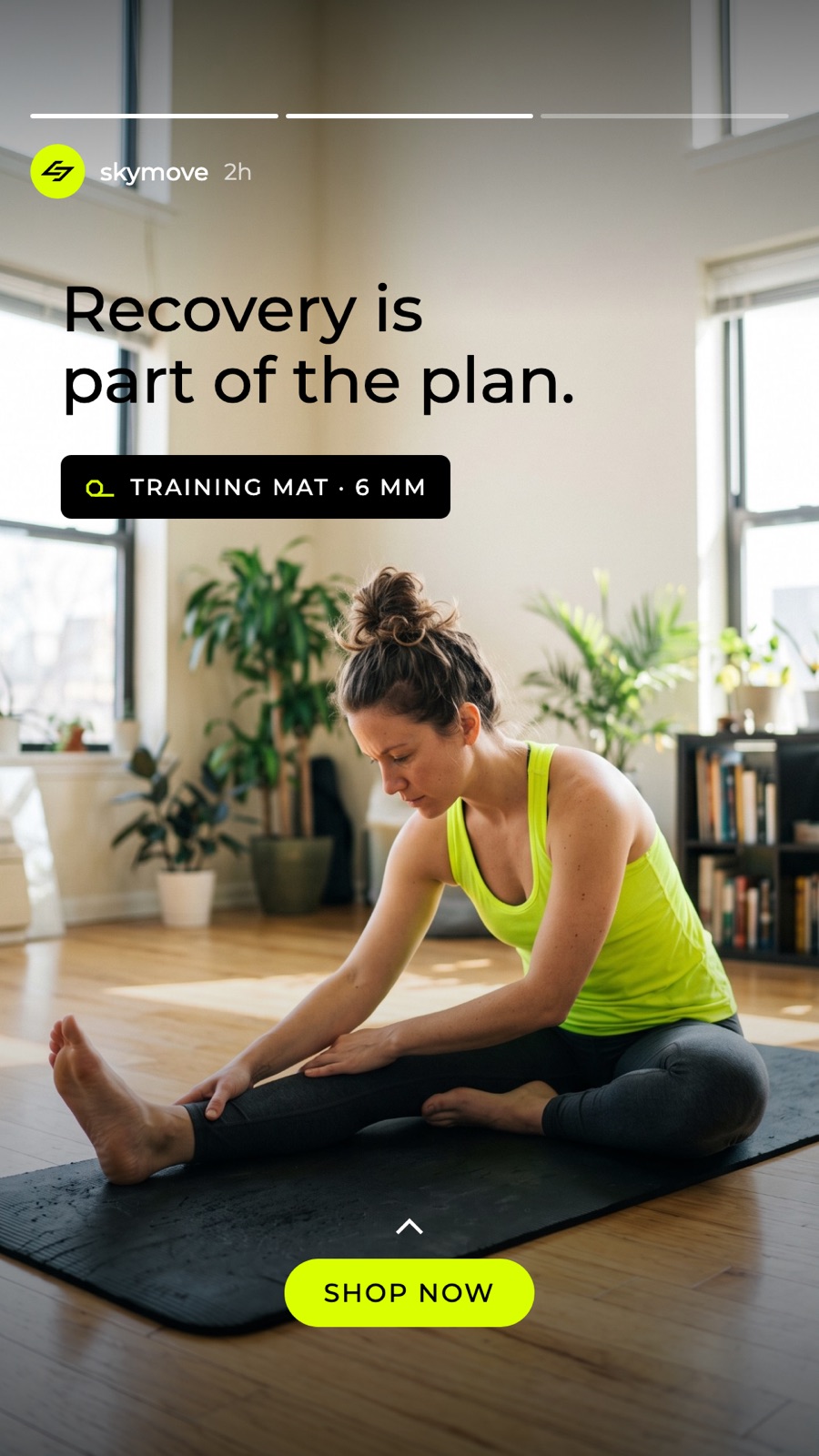A story: stretching on a mat, Recovery is part of the plan.
