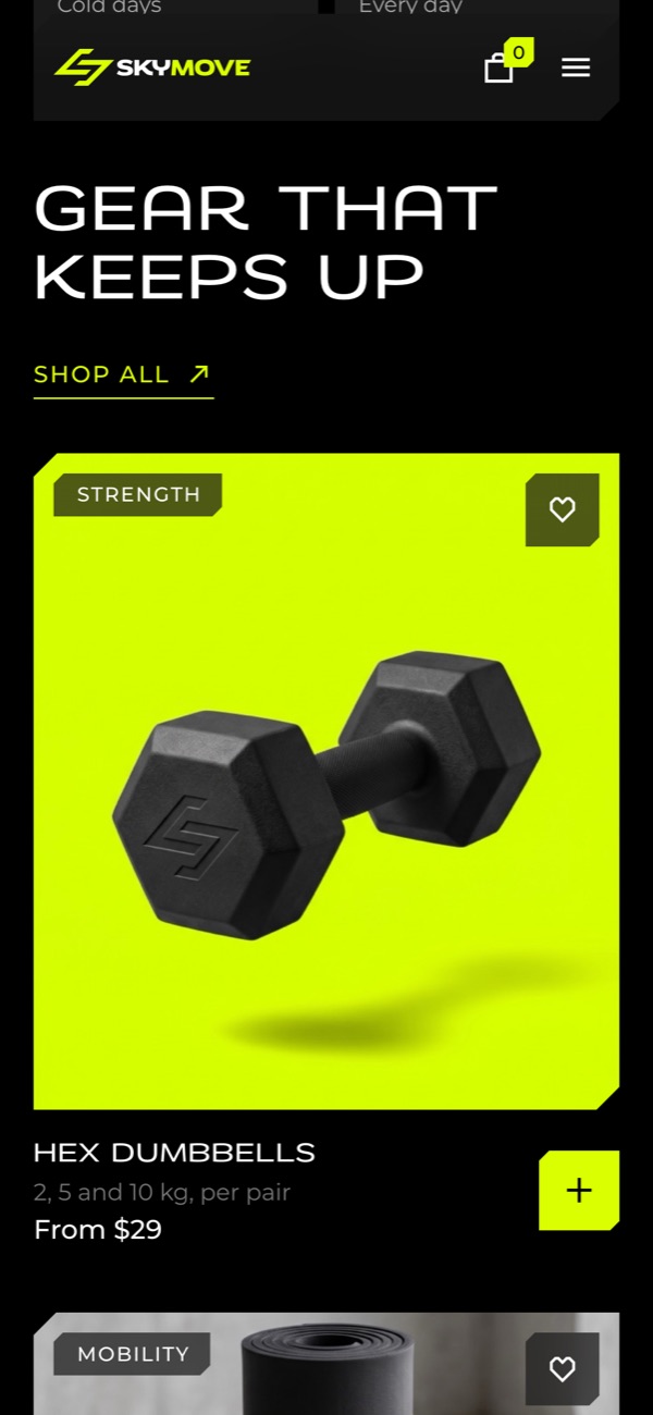 The SkyMove store on a phone: The bestsellers