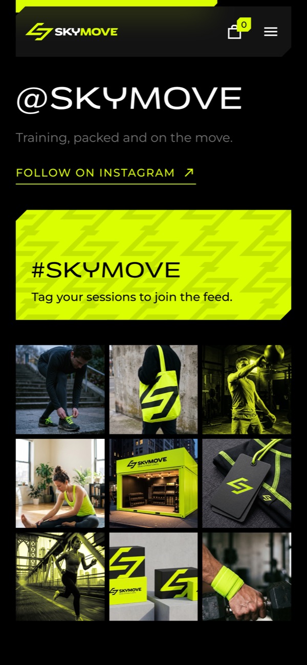 The SkyMove store on a phone: Instagram