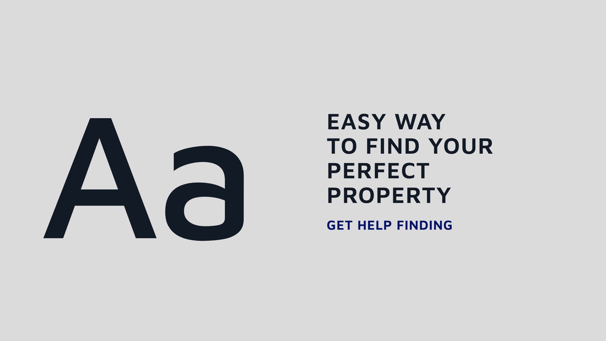 Maven Pro: a large Aa and the headline Easy way to find your perfect property