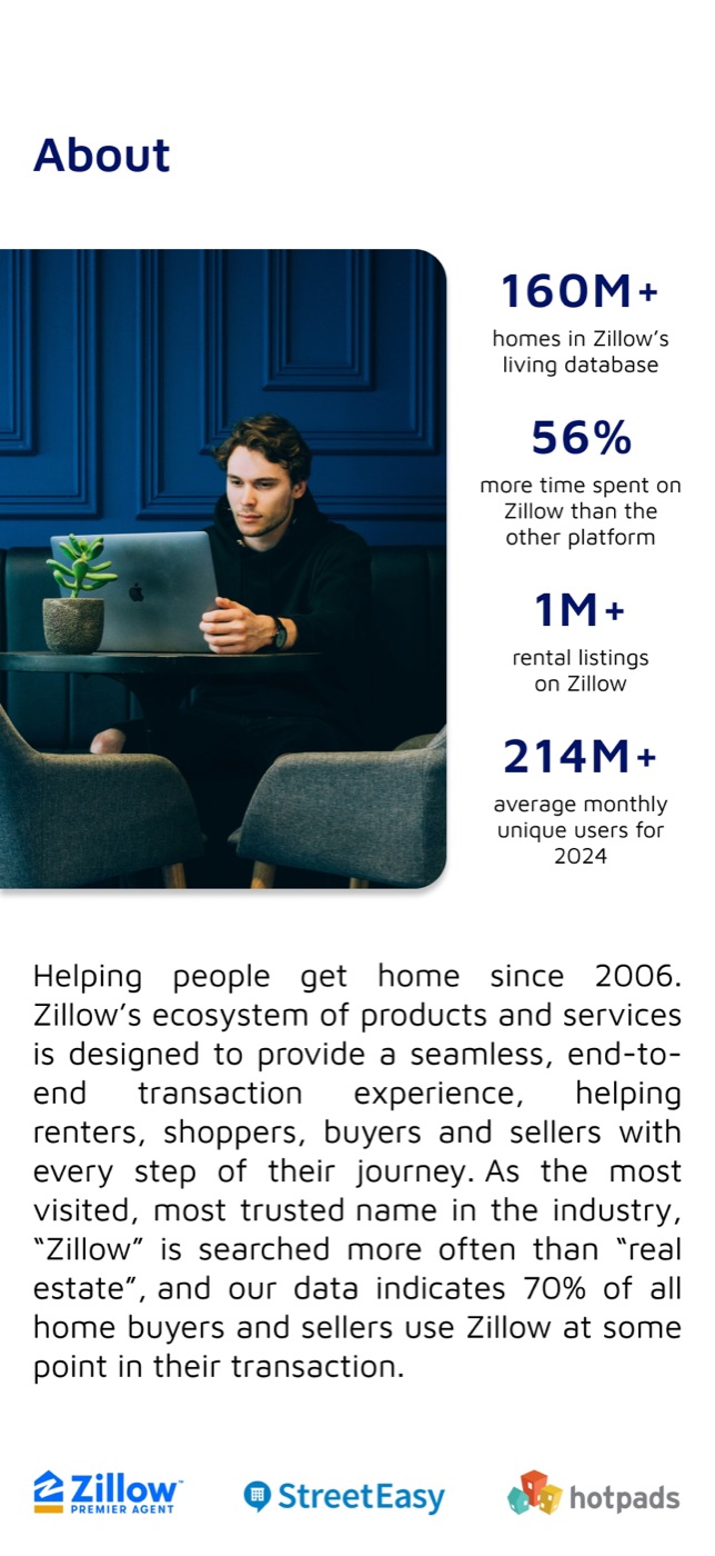 The redesigned Zillow on a phone: about