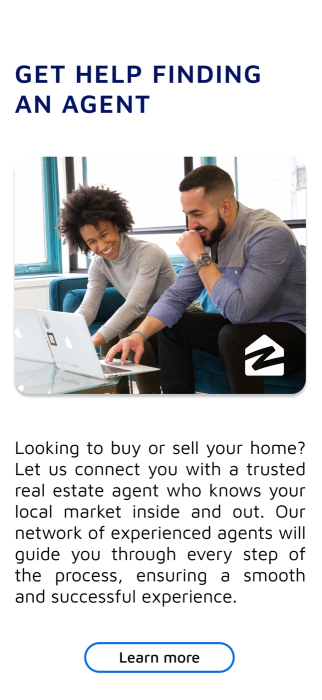 The redesigned Zillow on a phone: an agent